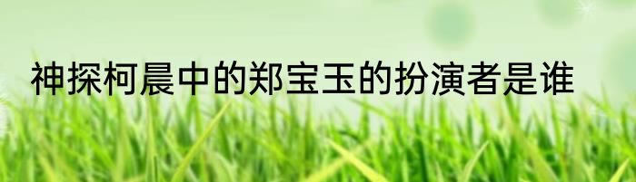 神探柯晨中的郑宝玉的扮演者是谁