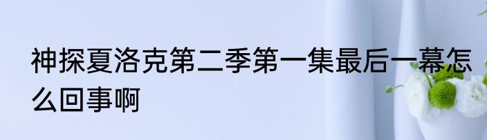 神探夏洛克第二季第一集最后一幕怎么回事啊