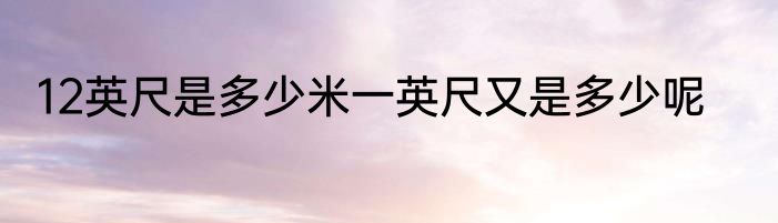 12英尺是多少米一英尺又是多少呢