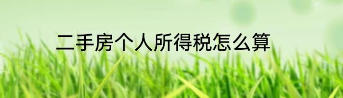 二手房个人所得税怎么算