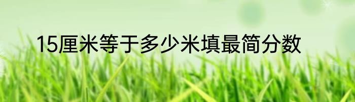 15厘米等于多少米填最简分数