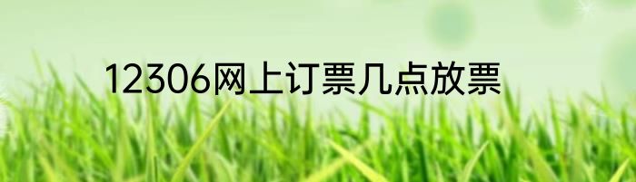 12306网上订票几点放票
