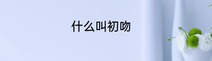 什么叫初吻