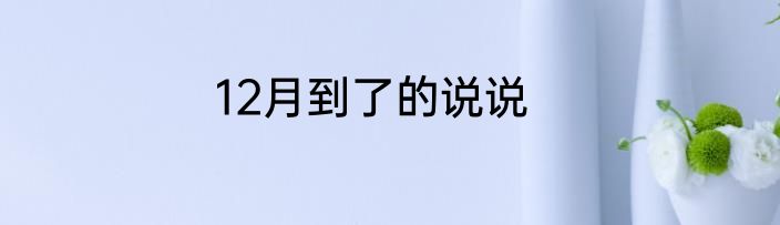 12月到了的说说