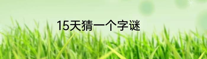15天猜一个字谜