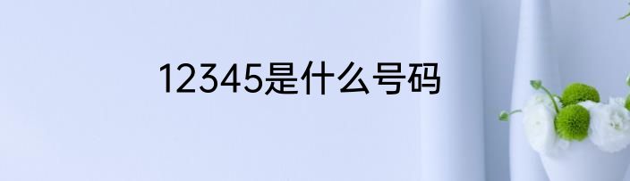 12345是什么号码