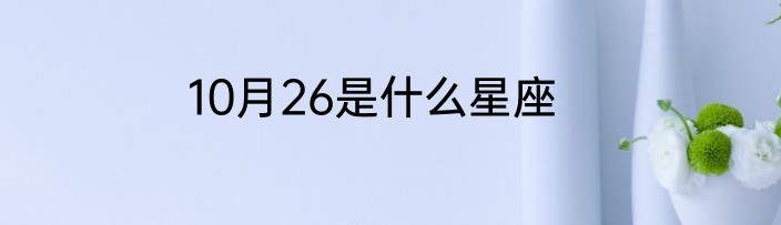 10月26是什么星座