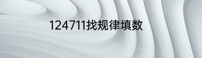 124711找规律填数