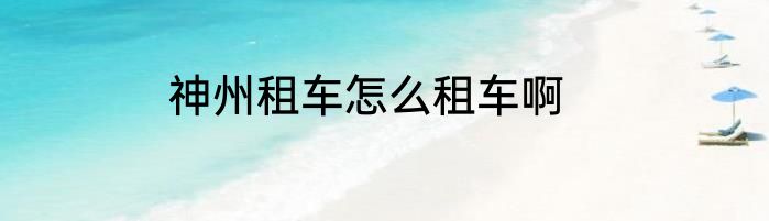 神州租车怎么租车啊