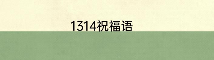 1314祝福语