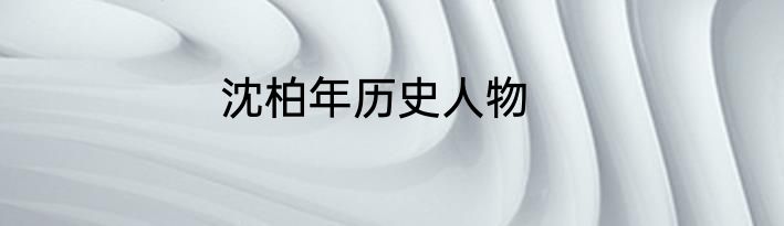 沈柏年历史人物