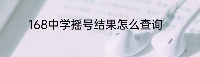 168中学摇号结果怎么查询