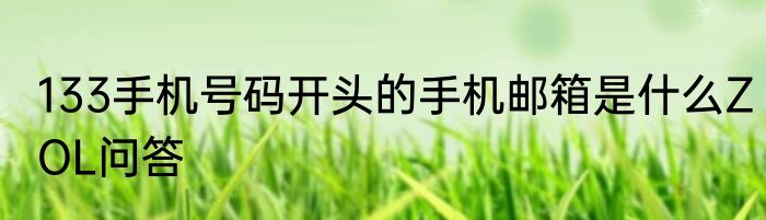 133手机号码开头的手机邮箱是什么ZOL问答