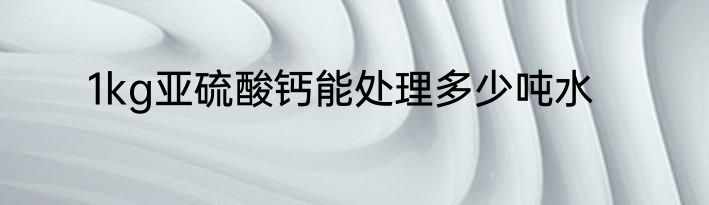 1kg亚硫酸钙能处理多少吨水