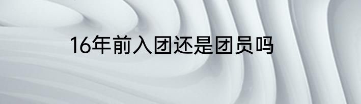 16年前入团还是团员吗