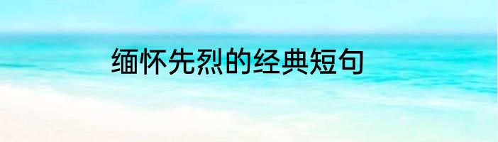 缅怀先烈的经典短句