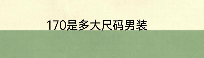 170是多大尺码男装