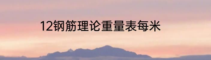 12钢筋理论重量表每米