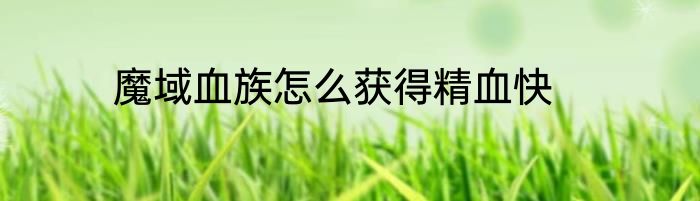 魔域血族怎么获得精血快