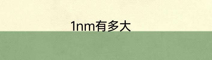 1nm有多大