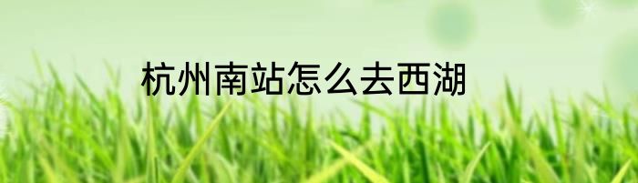 杭州南站怎么去西湖