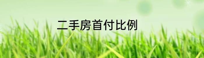 二手房首付比例