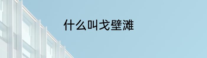 什么叫戈壁滩