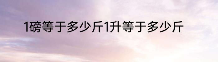 1磅等于多少斤1升等于多少斤