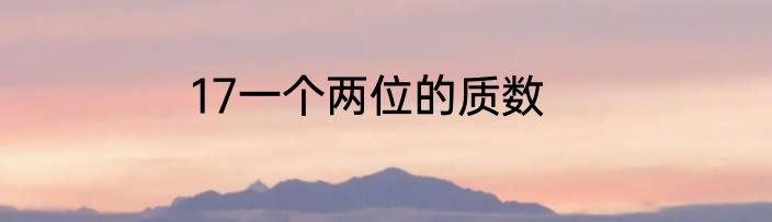 17一个两位的质数