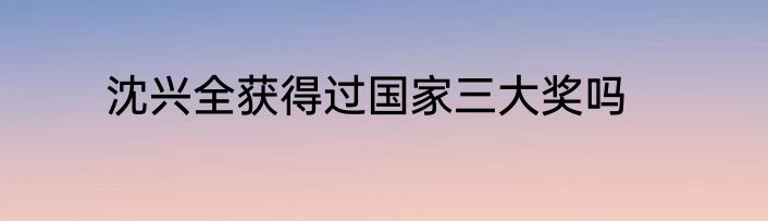 沈兴全获得过国家三大奖吗