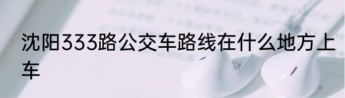 沈阳333路公交车路线在什么地方上车