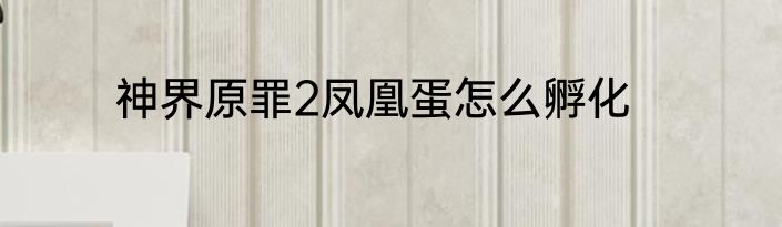 神界原罪2凤凰蛋怎么孵化