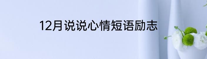 12月说说心情短语励志