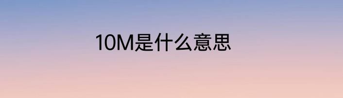 10M是什么意思
