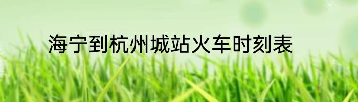 海宁到杭州城站火车时刻表