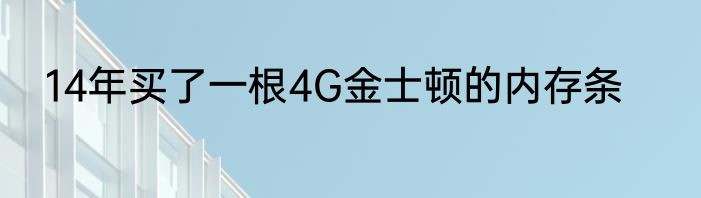 14年买了一根4G金士顿的内存条