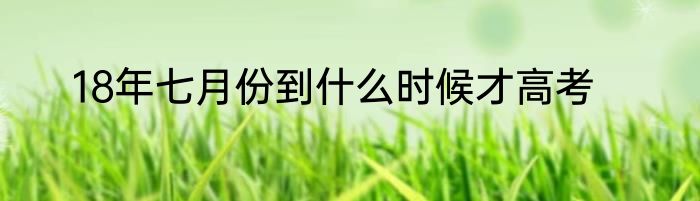 18年七月份到什么时候才高考