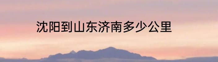 沈阳到山东济南多少公里