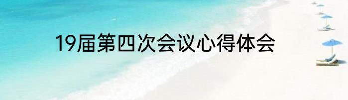 19届第四次会议心得体会
