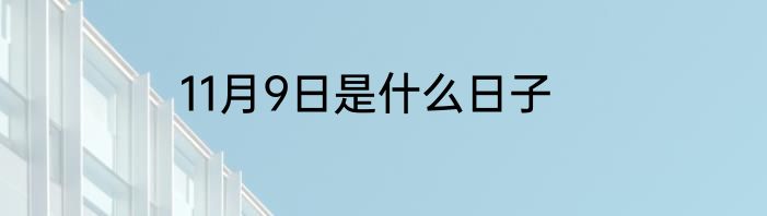 11月9日是什么日子