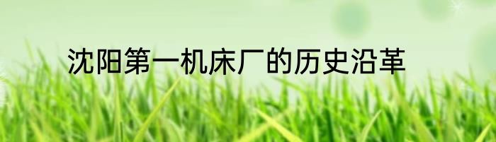沈阳第一机床厂的历史沿革
