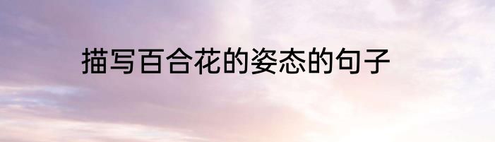 描写百合花的姿态的句子