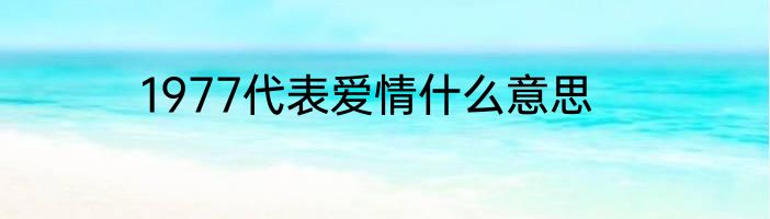 1977代表爱情什么意思