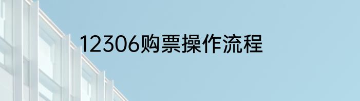 12306购票操作流程