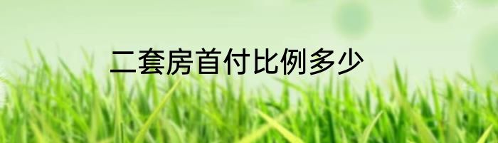 二套房首付比例多少