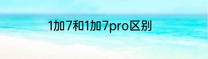 1加7和1加7pro区别