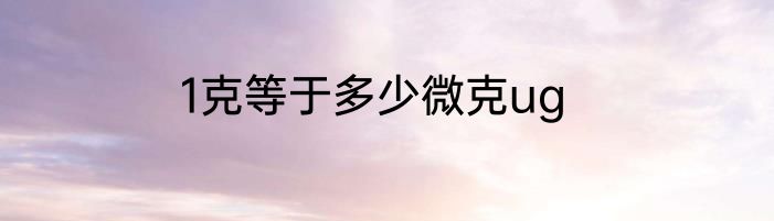1克等于多少微克ug