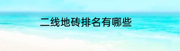 二线地砖排名有哪些