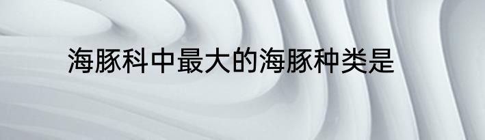海豚科中最大的海豚种类是