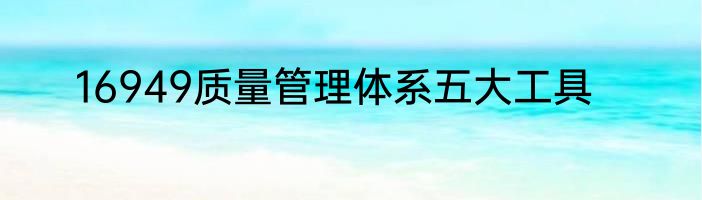 16949质量管理体系五大工具